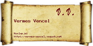 Vermes Vencel névjegykártya
